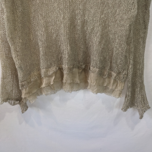 Viviana Uchitel Open Knit Wool and Silk Sweater Blouse Size 2 - Picture 9 of 10